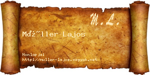 Müller Lajos névjegykártya